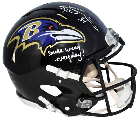 RICKY WILLIAMS SIGNED BALTIMORE RAVENS AUTHENTIC SPEED HELMET W/ SMOKE WEED