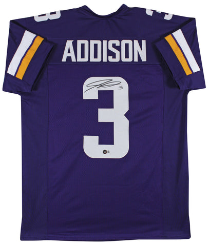 Jordan Addison Authentic Signed Purple Pro Style Jersey BAS Witnessed