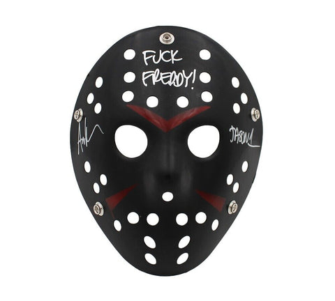 Ari Lehman Signed Friday the 13th Black Costume Mask with 2 Inscriptions