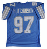 Aidan Hutchinson Authentic Signed Blue Pro Style Jersey BAS Witnessed 2