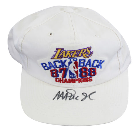 Lakers Magic Johnson Signed 1987-1988 NBA Champions Hat BAS Witnessed #W426874