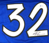 Shaquille O'Neal Signed Custom Blue Pro-Style Basketball Jersey BAS ITP