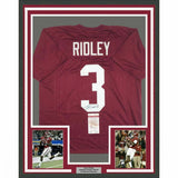 FRAMED Autographed/Signed CALVIN RIDLEY 33x42 Alabama Red College Jersey JSA COA