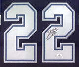 Emmitt Smith Dallas Signed Framed Blue Football Jersey JSA Hologram
