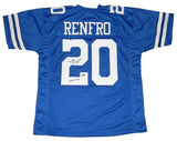 MEL RENFRO AUTOGRAPHED SIGNED DALLAS COWBOYS #20 BLUE JERSEY TRISTAR W/ HOF 96