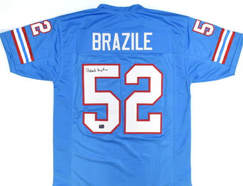 Robert Brazile Autographed Blue Pro Style Jersey - Prova *Black