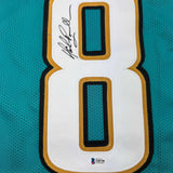 Autographed/Signed Mark Brunell Jacksonville Teal Jersey Beckett BAS COA