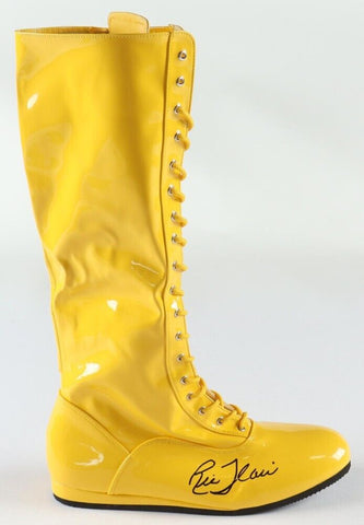 Ric Flair Signed Yellow Wrestling Boot (PSA) WWE 16xWorld Champion / N.W.A. HOF