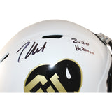 Travis Hunter Signed Colorado Buffaloes F/S Helmet Heisman AS IS Beckett W 57950