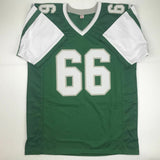 Autographed/Signed BILL BERGEY Philadelphia Green Football Jersey JSA COA Auto