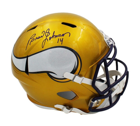 Brad Johnson Signed Minnesota Vikings Speed Full Size Vikings Helmet