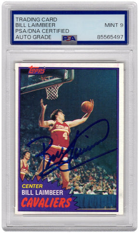 Bill Laimbeer Signed Cavaliers 1981 Topps RC Basketball Card #74W (PSA / Auto 9)