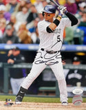 Carlos Gonzalez Autographed Colorado Rockies 8x10 Photo (White Uniform) JSA COA