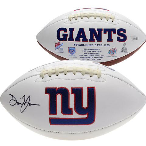 Daniel Jones signed NY Giants logo Football Rookie Autograph Fanatics COA