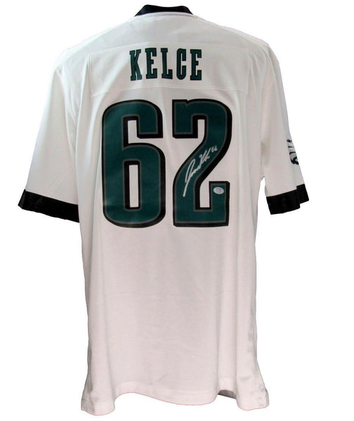 Jason Kelce Signed White Nike Replica Football Jersey Eagles PSA/DNA 190419