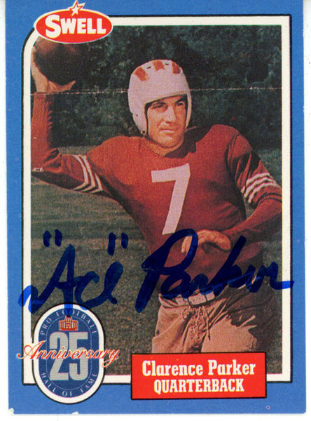 Clarence Ace Parker Autographed Brooklyn Dodgers 1988 Swell HOF Card 43166