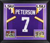 LSU Patrick Peterson Authentic Signed Purple Pro Style Framed Jersey BAS Witness
