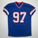 Autographed/Signed Dexter Lawrence New York Retro Pro Cut Jersey Beckett BAS COA