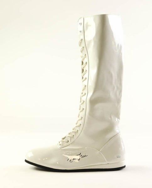 Ric Flair Signed White Wrestling Boot (JSA) WWE 16xWorld Champion