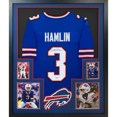 Damar Hamlin Autographed Signed Framed Buffalo Bills Jersey BECKETT