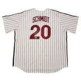 Mike Schmidt Signed Phillies Majestic White Pinstripe Jersey Beckett Witnessed
