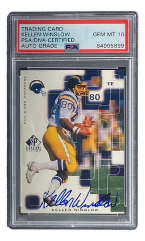 Kellen Winslow Signed Chargers 1999 SP Authentic #KW Trading Card PSA/DNA Gem