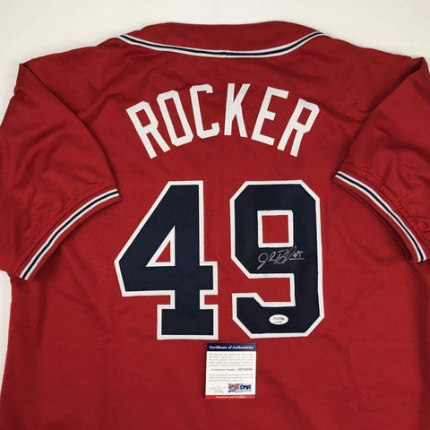 Autographed/Signed John Rocker Atlanta Red Baseball Jersey PSA/DNA COA