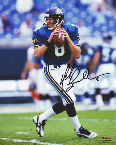 Mark Brunell Signed Jaguars Drop Back Action 8x10 Photo - (SCHWARTZ COA)