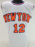 Dick Barnett Signed New York Knicks Jersey (Beckett) 2xNBA Champ 1970 & 1973