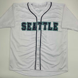 Autographed/Signed Edgar Martinez Seattle White Baseball Jersey JSA COA