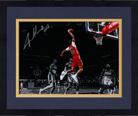 Framed Jordan Hawkins New Orleans Pelicans Signed 11x14 Spotlight Dunking Photo