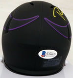 RICH GANNON AUTOGRAPHED VIKINGS ECLIPSE BLACK SPEED MINI HELMET BECKETT 190033