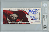 Luke Kuechly Signed Carolina Panthers NFL Debut Ticket Stub Becket Slab 33756