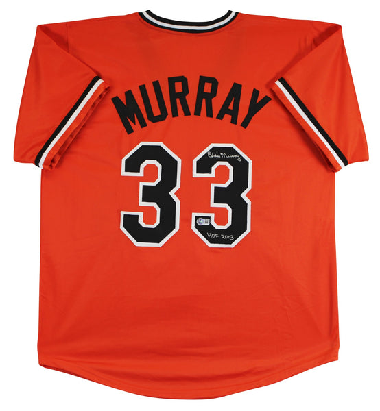 Eddie Murray "HOF 03" Authentic Signed Orange Pro Style Jersey BAS Witnessed