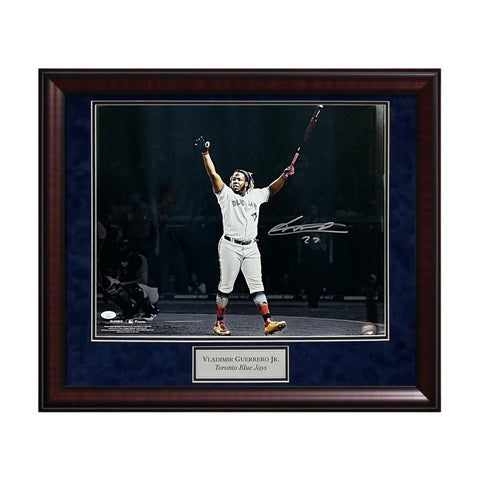 Vladimir Guerrero Jr. Signed Autographed 16x20 Photo Framed to 23x27 JSA