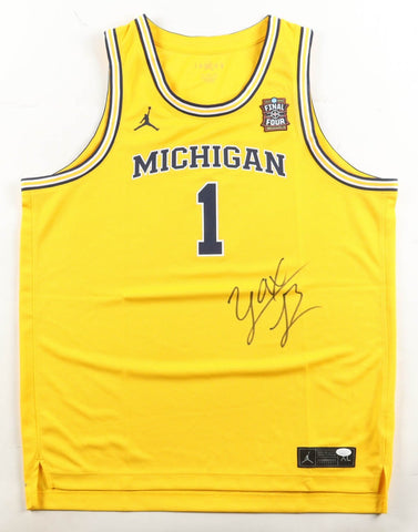 Yaxel Lendeborg Signed Michigan Wolverines Jordan Authentic Jersey /JSA/Warriors