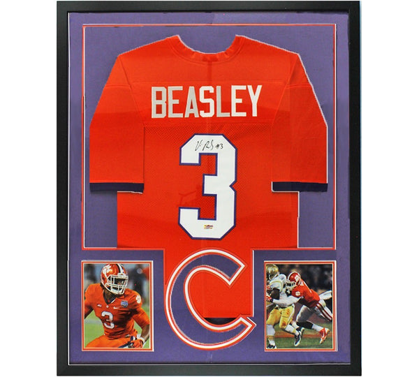 Vic Beasley Signed Clemson Tigers Framed Custom Orange Jersey - "C" Matte