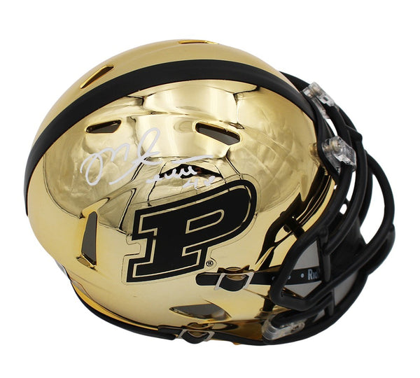 Mike Alstott Signed Purdue Boilermakers Speed Speed Gold Chrome NCAA Mini Helmet
