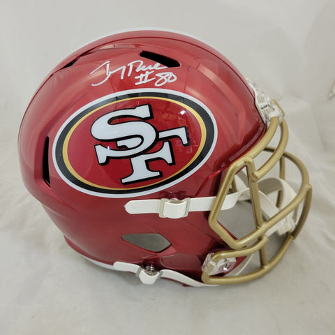 JERRY RICE SIGNED SAN FRANCISCO 49ERS FS FLASH SPEED REPLICA HELMET FANATICS
