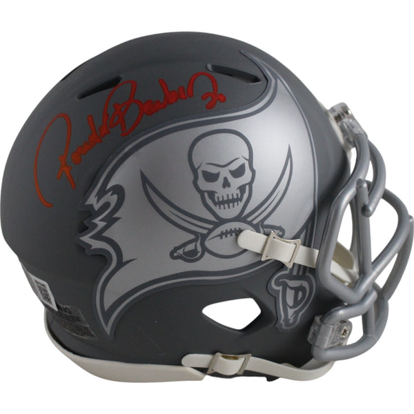 Ronde Barber Autographed Tampa Bay Buccaneers Slate Mini Helmet Beckett 49219