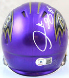Derrick Mason Autographed Baltimore Ravens Flash Speed Mini Helmet-Beckett W