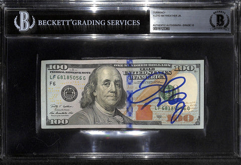 Floyd Mayweather Autographed/Signed $100 Bill Grade 10 Slab Beckett 43862