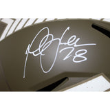 Marshall Faulk Signed Los Angeles Rams F/S 22 Salute Helmet Beckett 43303