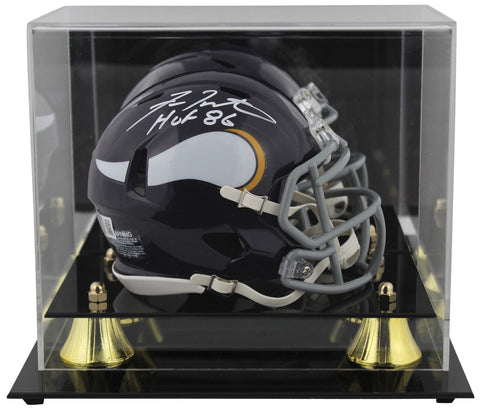 Vikings Fran Tarkenton "HOF 86" Signed 61-79 TB Speed Mini Helmet W/ Case BAS W