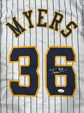 TOBIAS MYERS Brewers Pitcher Signed Custom Replica Pinstripe Jersey AUTO - JSA