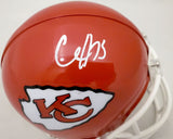 CLYDE EDWARDS-HELAIRE AUTOGRAPHED CHIEFS RED MINI HELMET BECKETT QR 193781