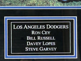 LA Dodgers Signed Cey, Russell, Lopes, and Garvey 16x20 Framed Photo Tri-Star
