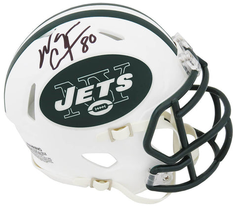 Wayne Chrebet Signed New York Jets T/B White Riddell Speed Mini Helmet -(SS COA)