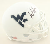 Will Grier Signed West Virginia Mountaineers Mini Helmet (Beckett) Chargers Q.B.