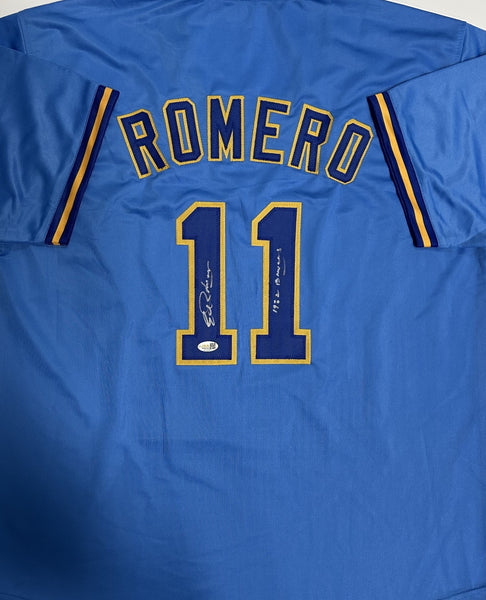 ED ROMERO Signed Custom Replica Blue Jersey AUTO - Milwaukee Brewers - JSA